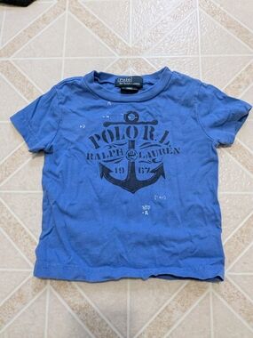 Ralph Lauren Blue Tee with Anchor Graphic